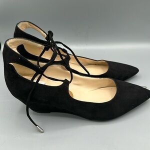 Marc Fisher Suede Laced Wedge Sz 8